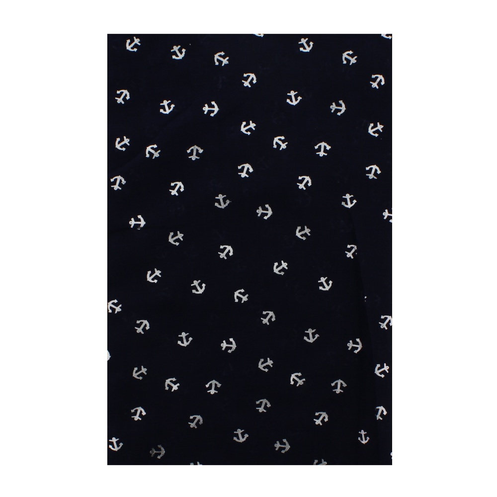 Zac's Alter Ego - Navy Blue Foil Nautical Anchor Print Sjaal - Blauw